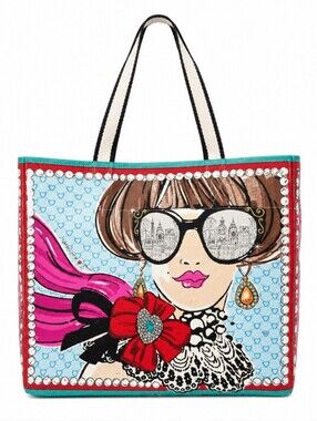 Brighton Fashionista Pop Art Tote Bag Large Canvas Shopper Shoulder Bag